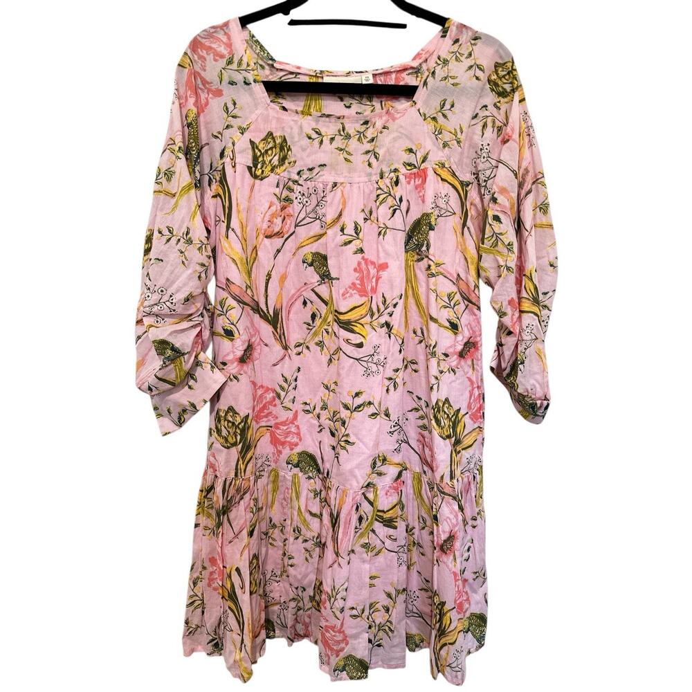 Happy x Nature Luna Dress XS boho, flowy design with 3/4 sleeves Babydoll Dress